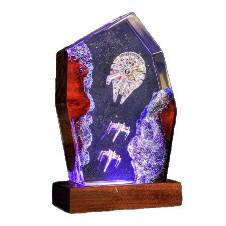 Galaxy Space Ship Lamp, Galaxy Lamp,Resin lamp, Resin Night light