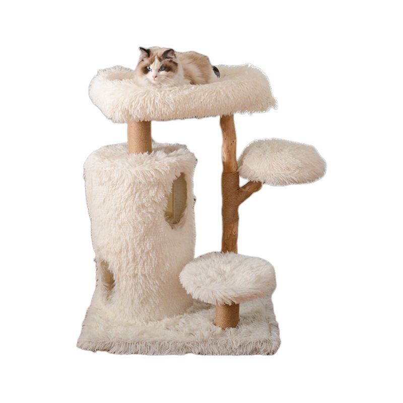 Cloud Series Cat Tree With Natural Branch Scratching Tree & Cat Condo