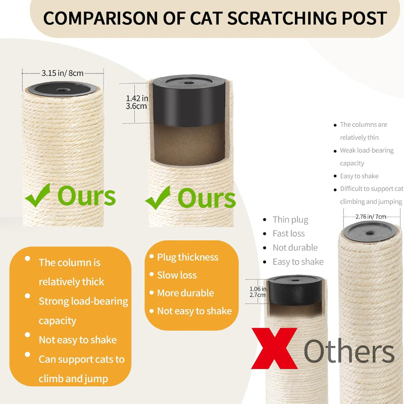 Manual Hand Woven Modern Cat Tree Tower 54"