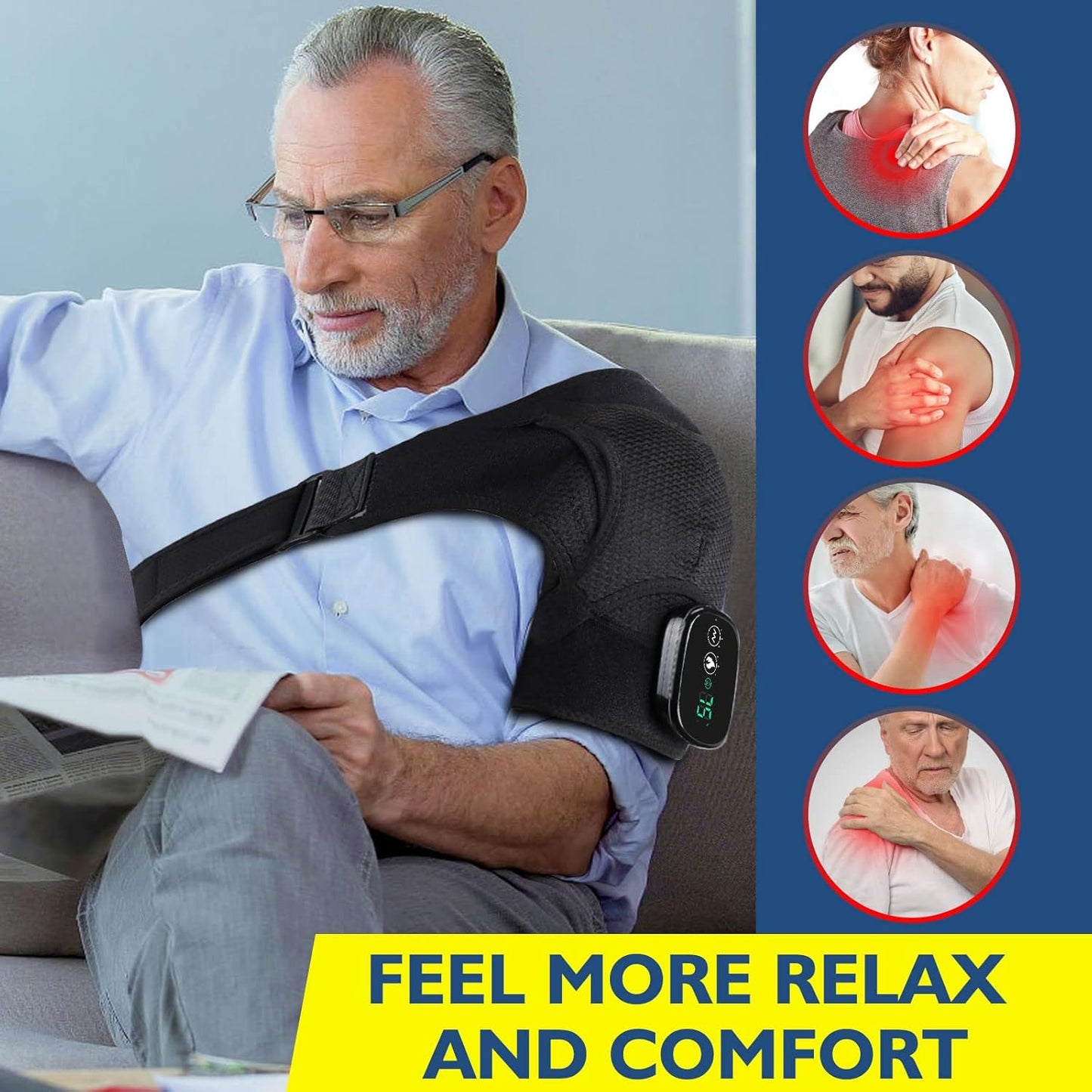 Cordless Shoulder Heating Pad with Massage
