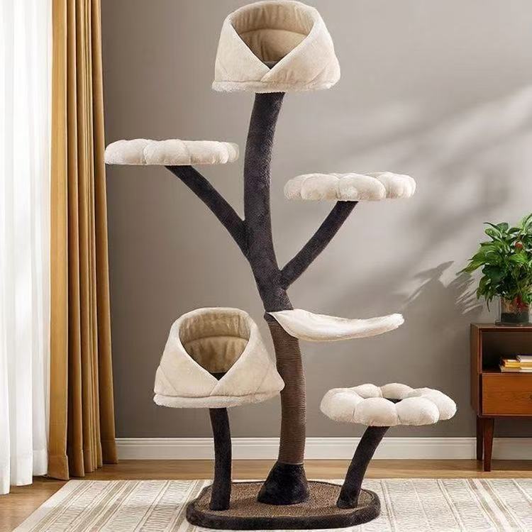 Flower Cat Tree with Replaceable Flower Perches and Scratching Posts
