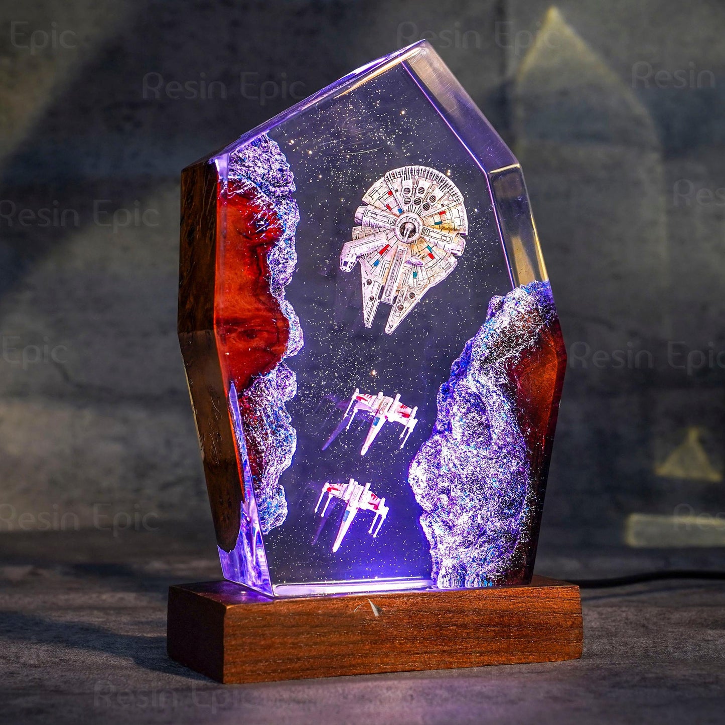 Galaxy Space Ship Lamp, Galaxy Lamp,Resin lamp, Resin Night light