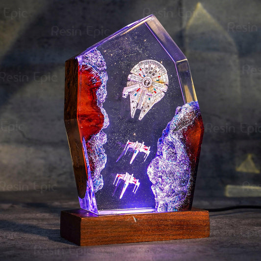 Galaxy Space Ship Lamp, Galaxy Lamp,Resin lamp, Resin Night light