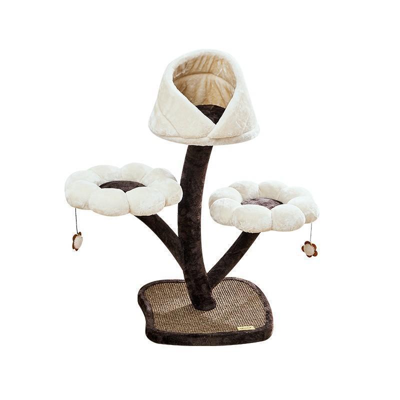 Flower Cat Tree with Replaceable Flower Perches and Scratching Posts