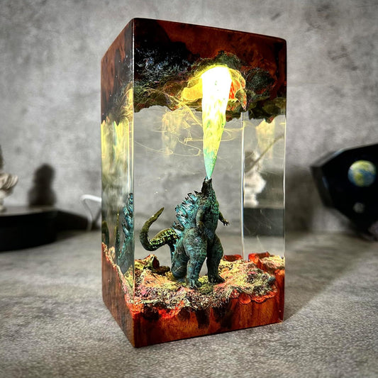 Monster Night light Atomic Breath Resin Lamp God. zilla figure Terrarium Personalized Night Light Bedroom lamp