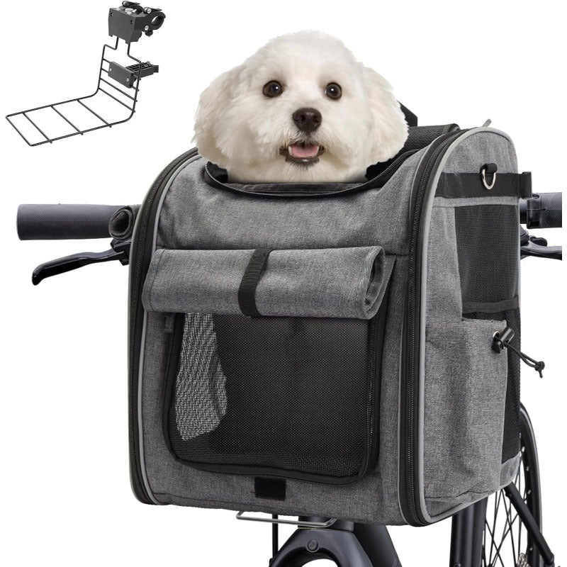 Copaner Foldable Front Bike Basket for Dogs, 4-in-1 Pet Carrier 