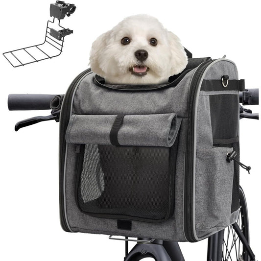 Copaner Foldable Front Bike Basket for Dogs, 4-in-1 Pet Carrier 