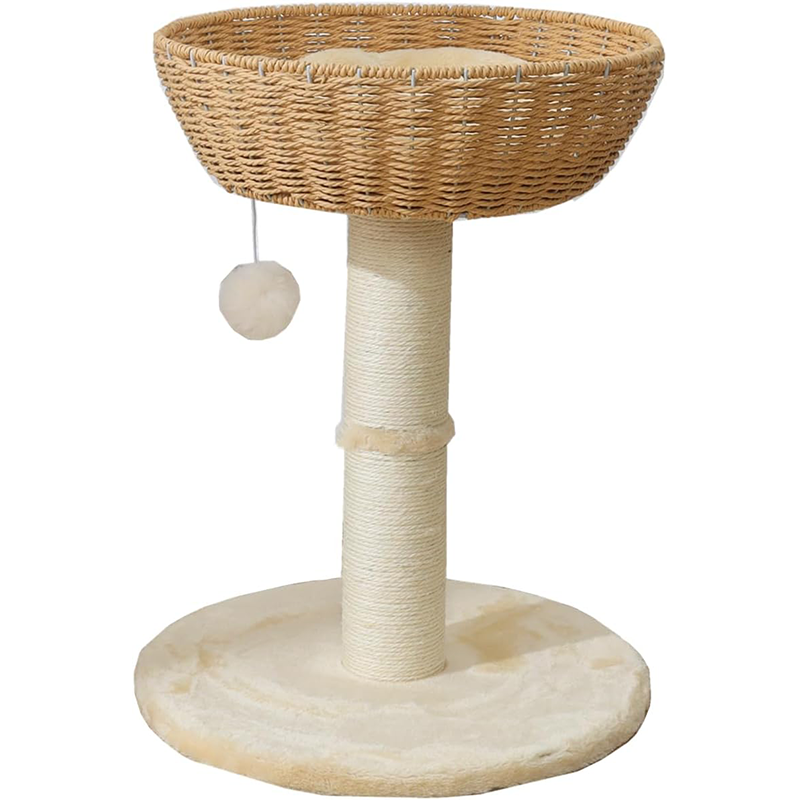 Copaner Cat Tree Tower with Rattan Wicker Basket