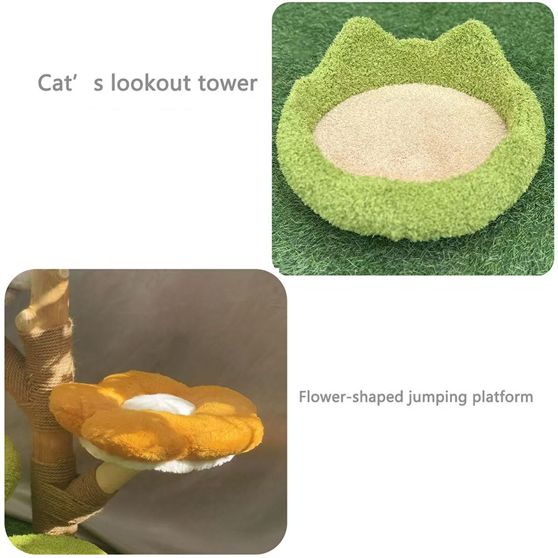 Flower & Wood Cat Tree