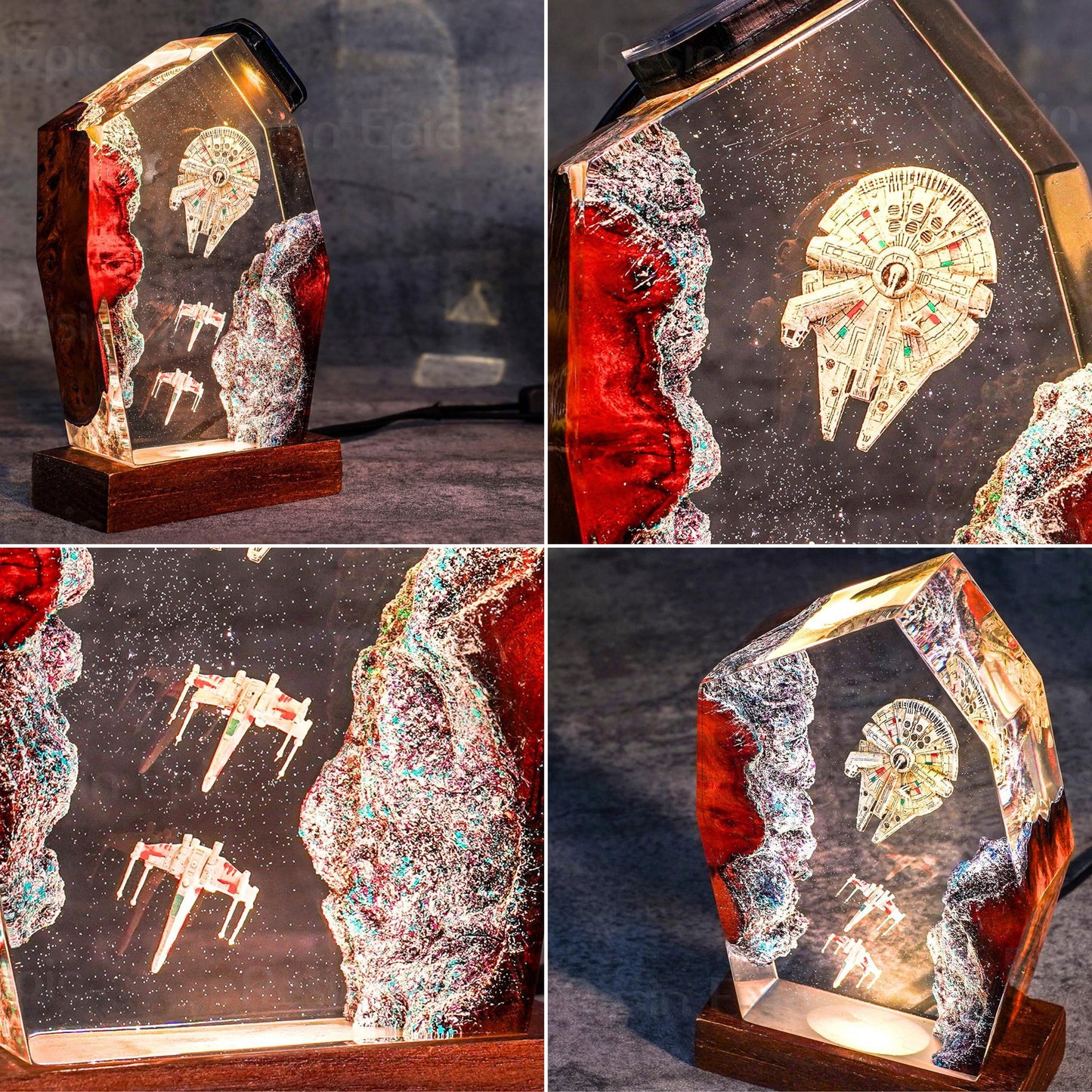 Galaxy Space Ship Lamp, Galaxy Lamp,Resin lamp, Resin Night light