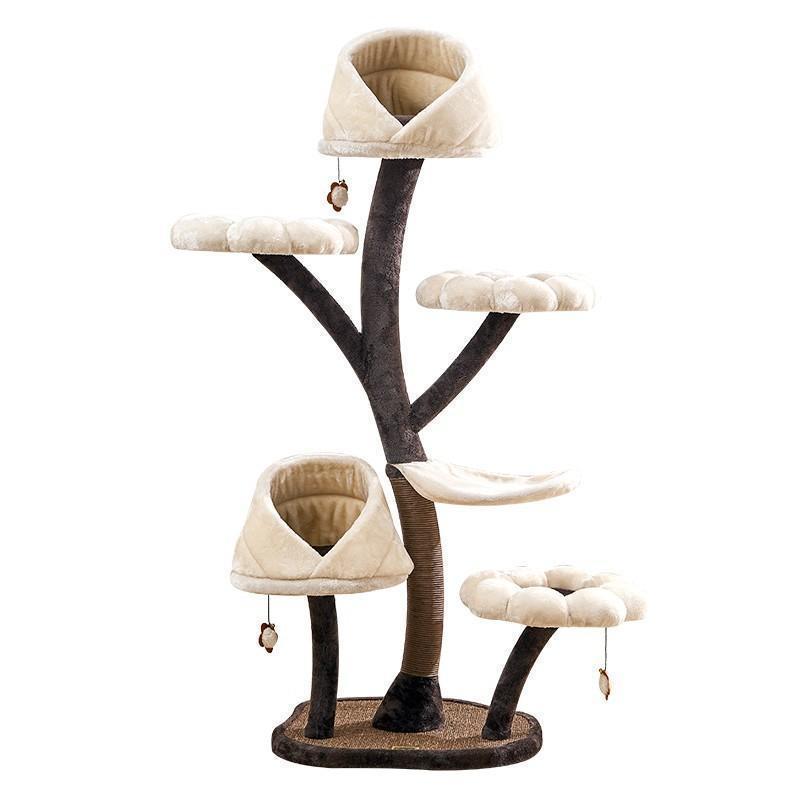 Flower Cat Tree with Replaceable Flower Perches and Scratching Posts