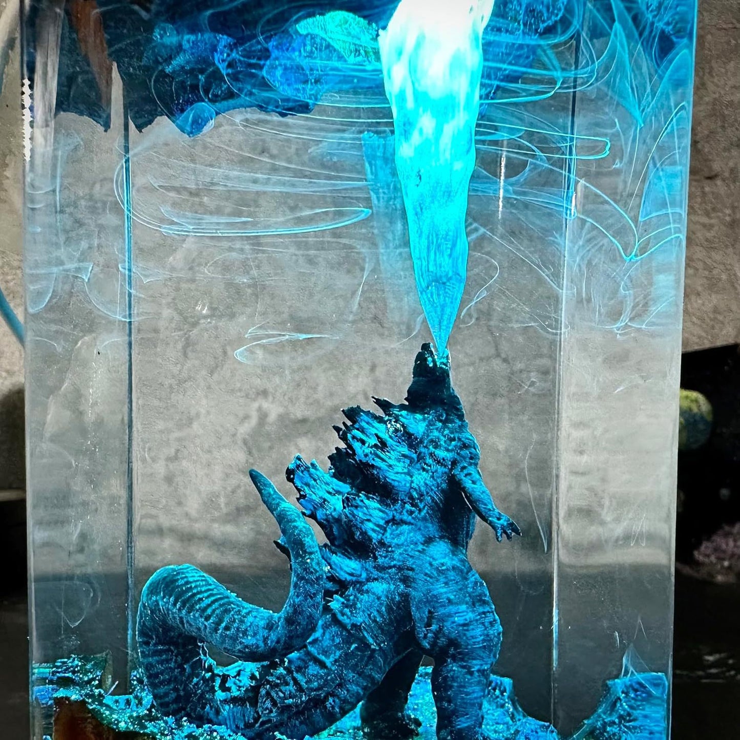 Monster Night light Atomic Breath Resin Lamp God. zilla figure Terrarium Personalized Night Light Bedroom lamp