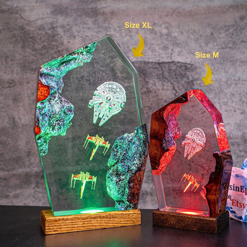 Galaxy Space Ship Lamp, Galaxy Lamp,Resin lamp, Resin Night light