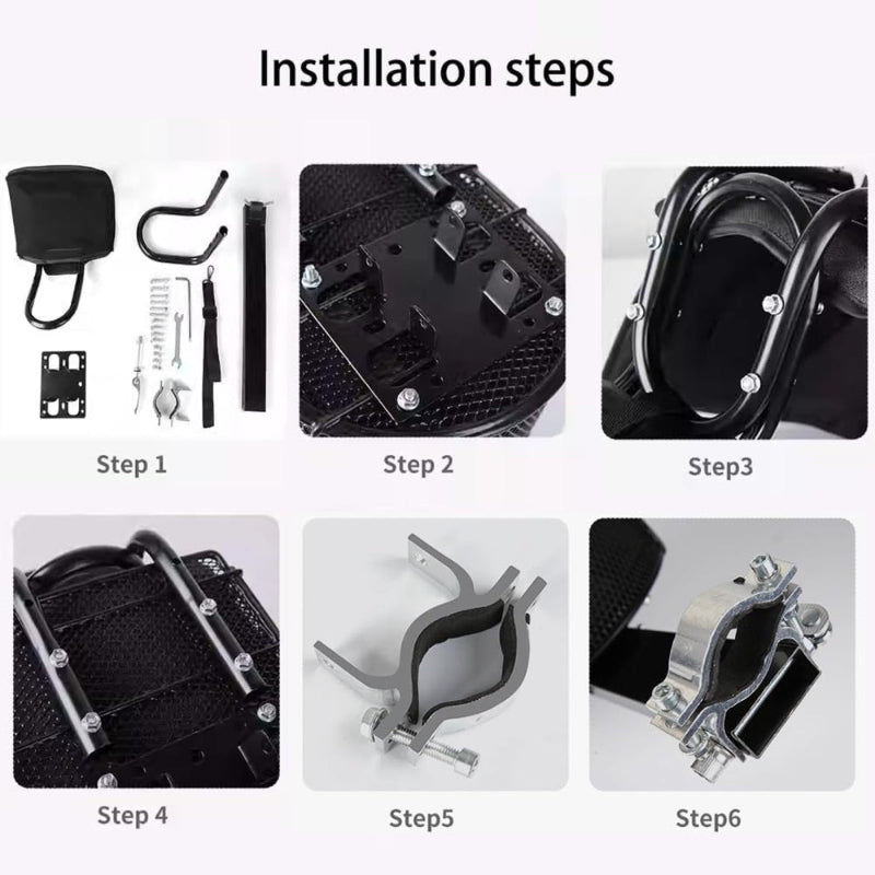 Dog Bicycle Seat Carrier Sturdy Metal Basket