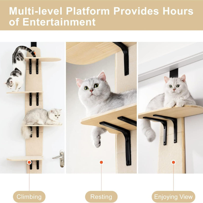 copaner Door Hanging Cat Tree 4-Levels Mounted Vertical 