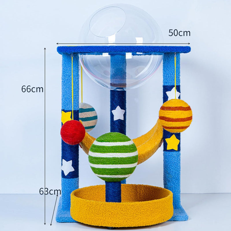 Planet-Themed Cat Tree 66cm Tall