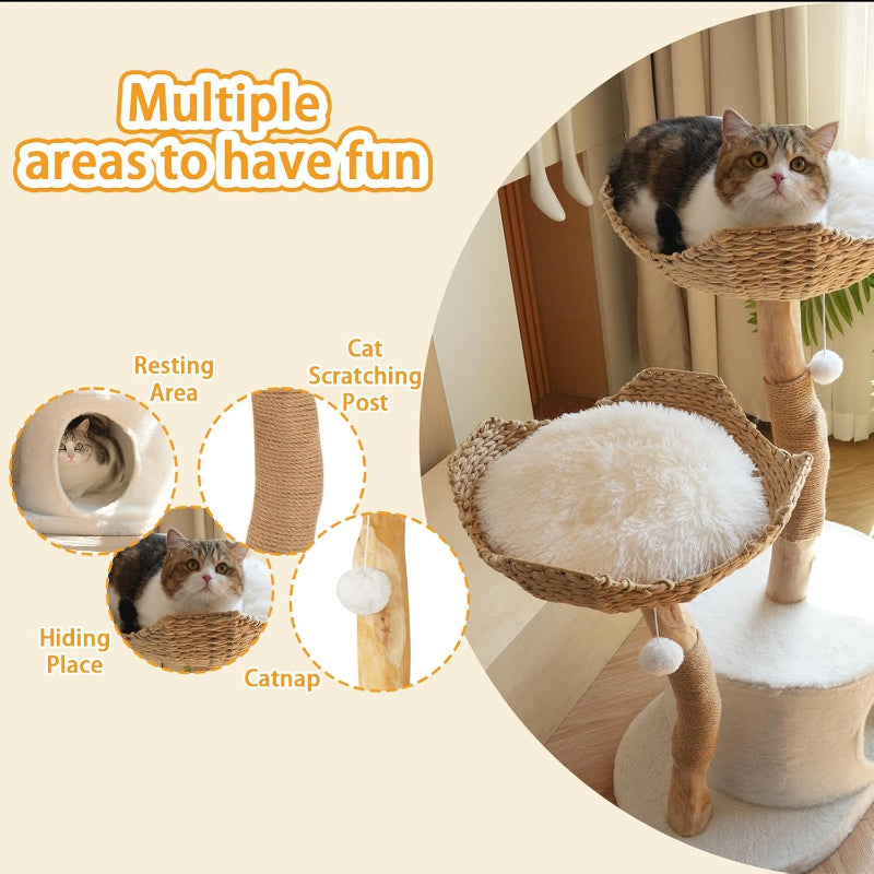 Copaner Modern Wooden Cat Tree Tower