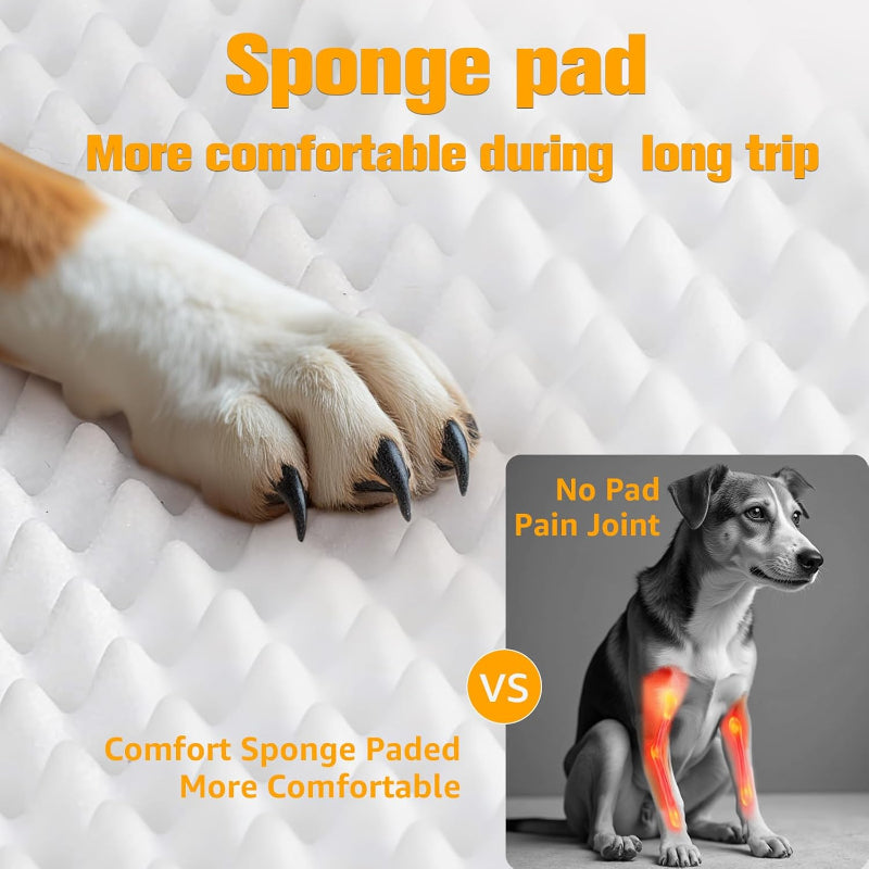 Dog Car Seat with 3 Mesh Windows, Waterproof With Hard Bottom