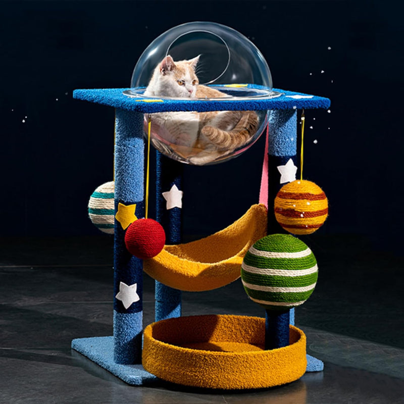 Planet-Themed Cat Tree 66cm Tall