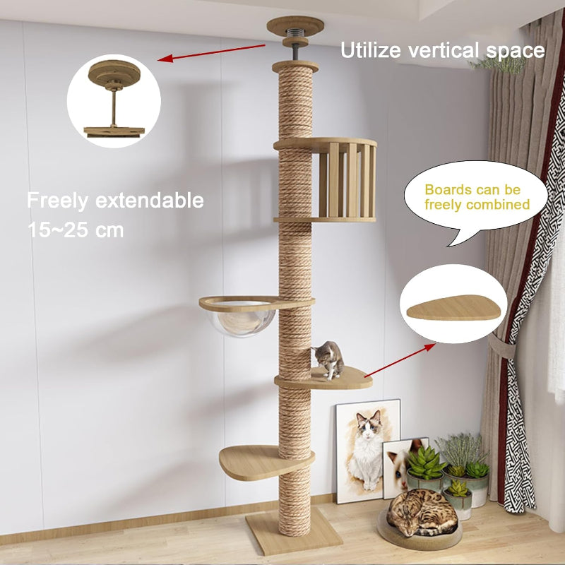 Copaner Floor to Ceiling cat Tree - Adjustable Height (95-98in,104.3-108.2in)