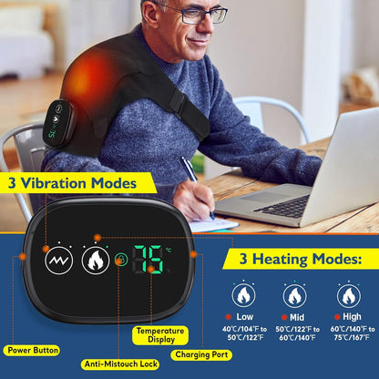 Cordless Shoulder Heating Pad with Massage