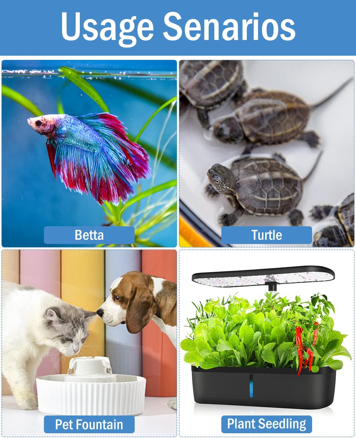 Small Aquarium Heater Submersible Fish Tank Heater 5V/2A USB Powered