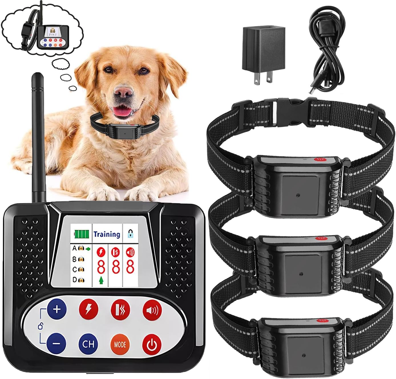 Wireless Dog Fence, Electric Dog Fence & Remote Training Shock Collar 2-in-1