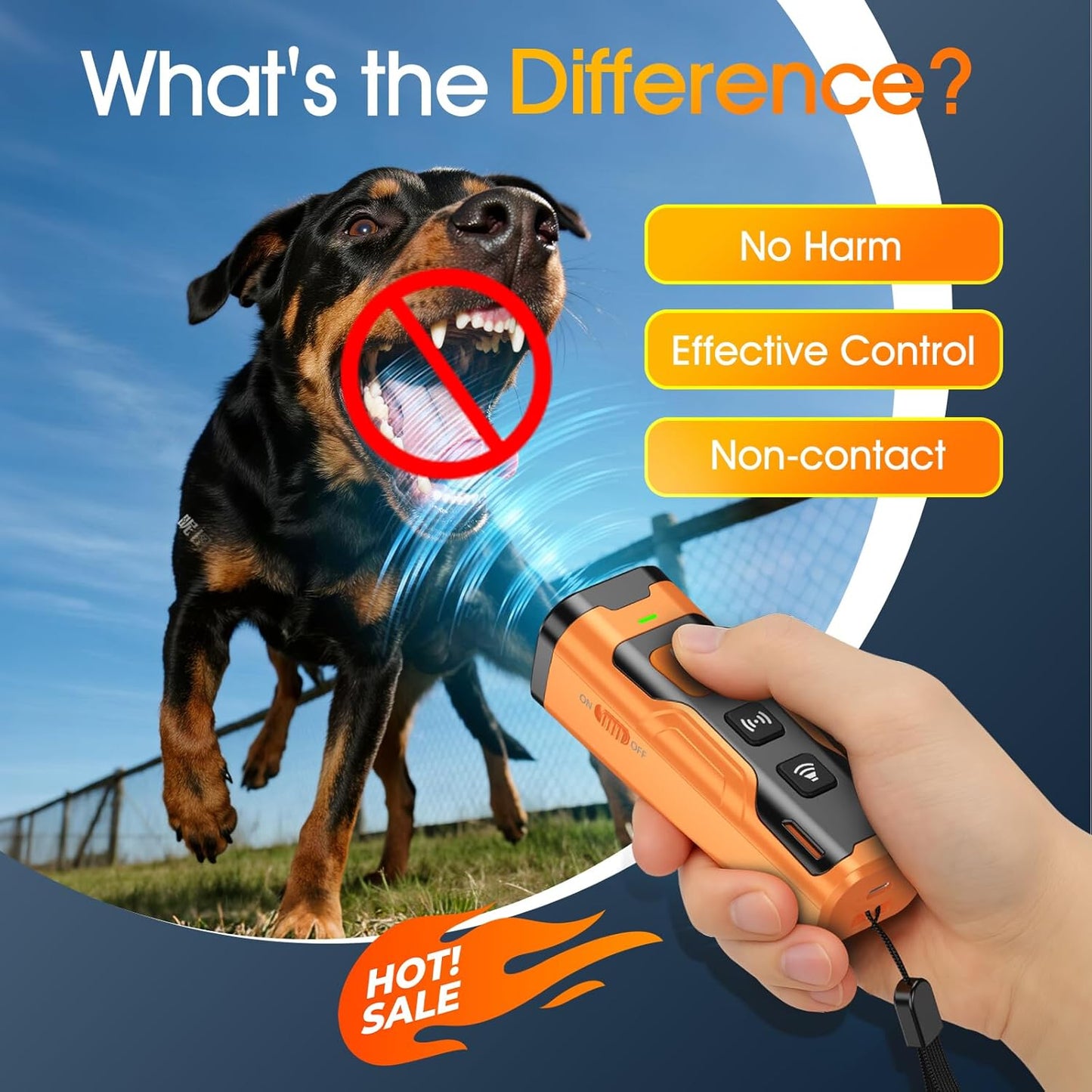 Ultrasonic Anti Barking Device for Dogs, Stopping Own or Neighbor's Dog Barking