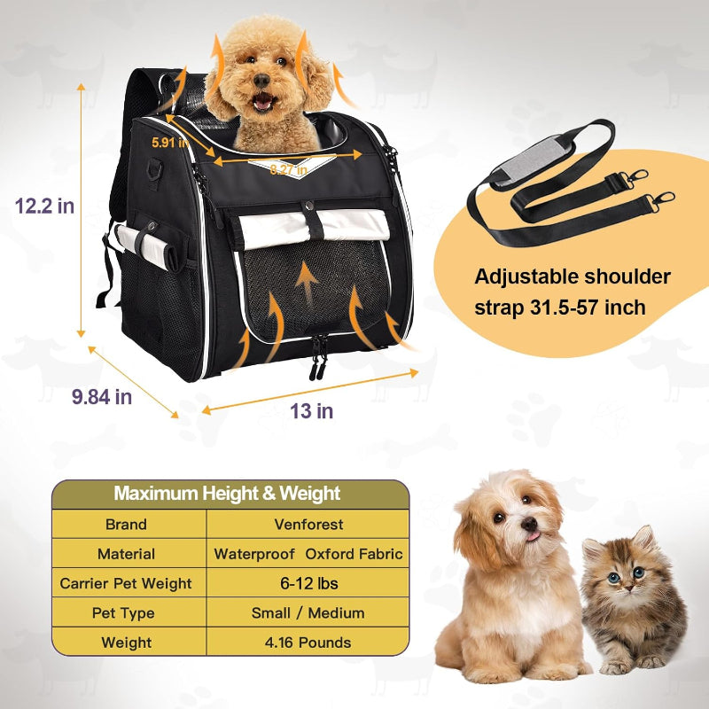 Waterproof  Dog Bike Basket Foldable Pet Bike Carrier Backpack with Safety Strap
