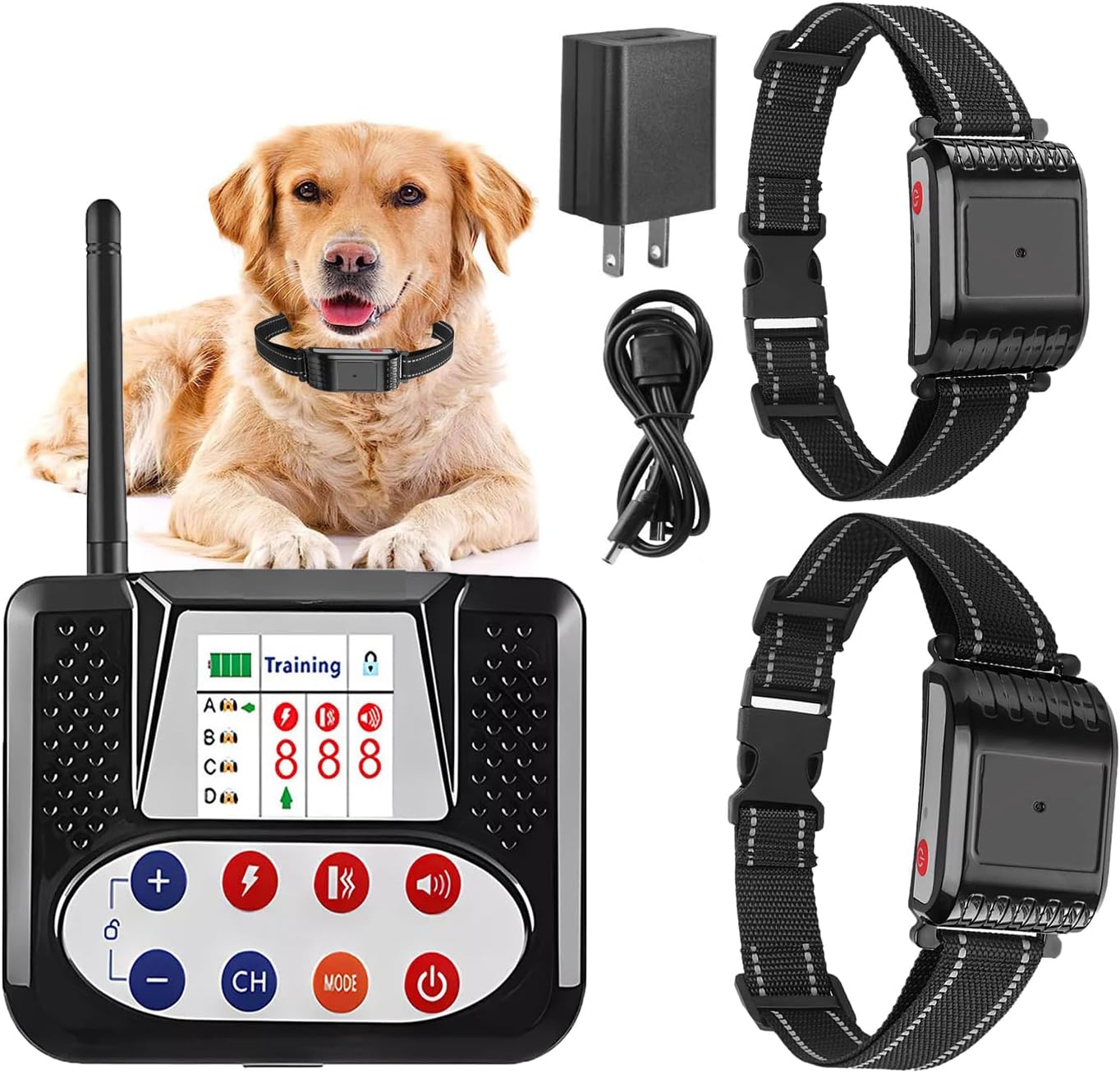 Wireless Dog Fence, Electric Dog Fence & Remote Training Shock Collar 2-in-1