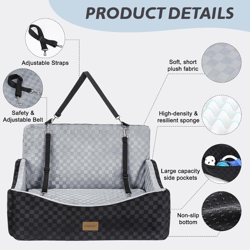 copaner Washable Travel Dog Car Bed Reversible Dual-Sided  with Memory Foam