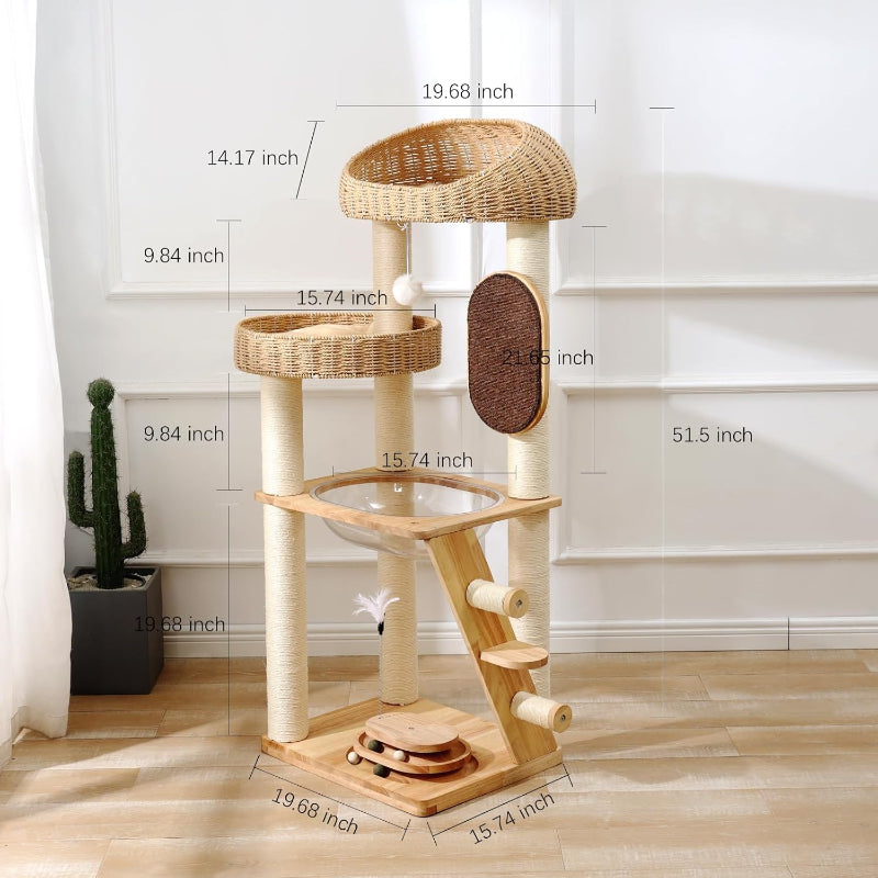 Copaner Heavy-Duty Modern Cat Tree 50 Inch