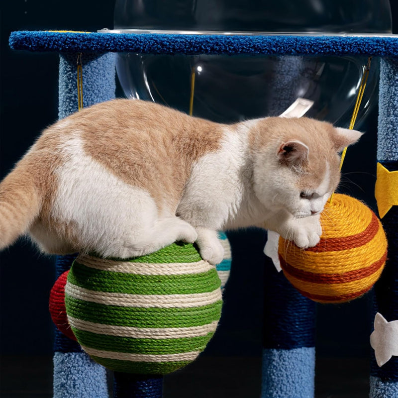 Planet-Themed Cat Tree 66cm Tall
