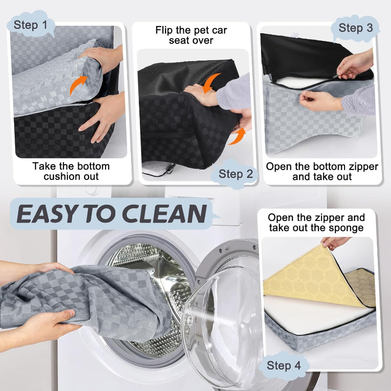 copaner Washable Travel Dog Car Bed Reversible Dual-Sided  with Memory Foam