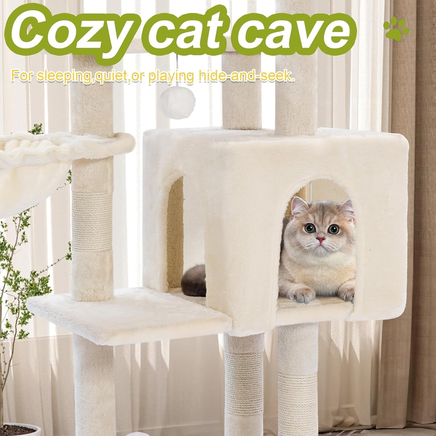 Copaner Cat Tree Tower with Metal Frame Hammock