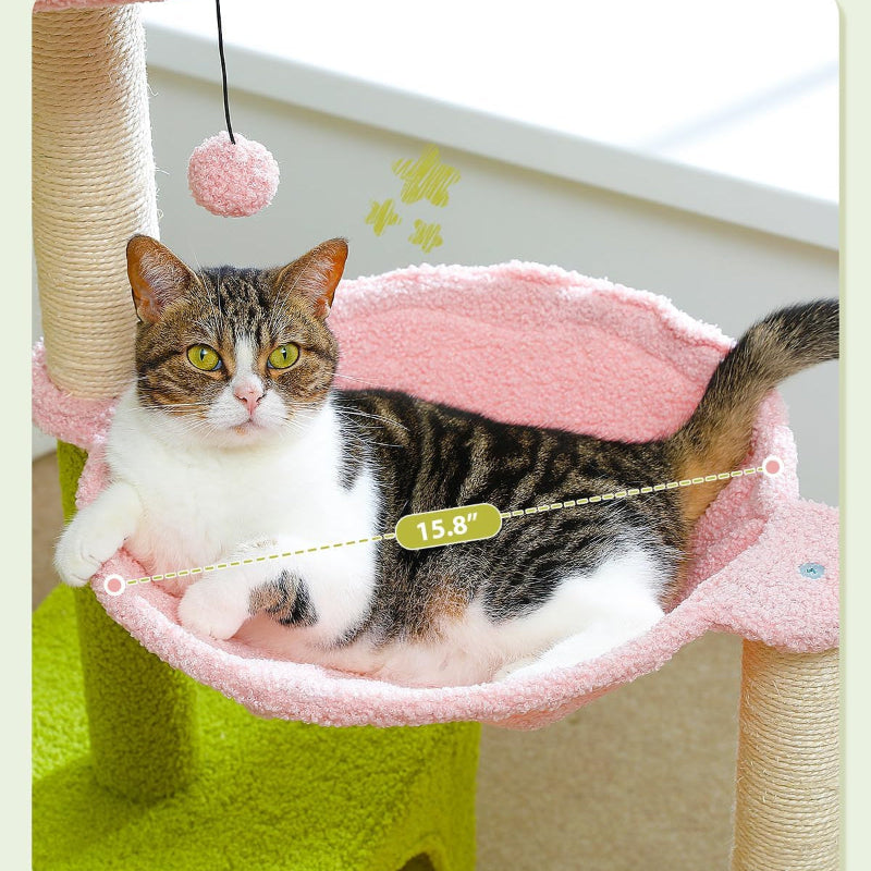 Flower Cat Tree Multi-Level Cat Tower with Sisal Scratching Posts