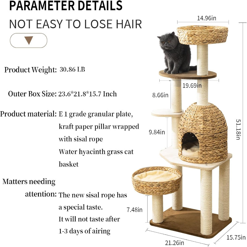 Cat Tree Tower with Sisal Staircase