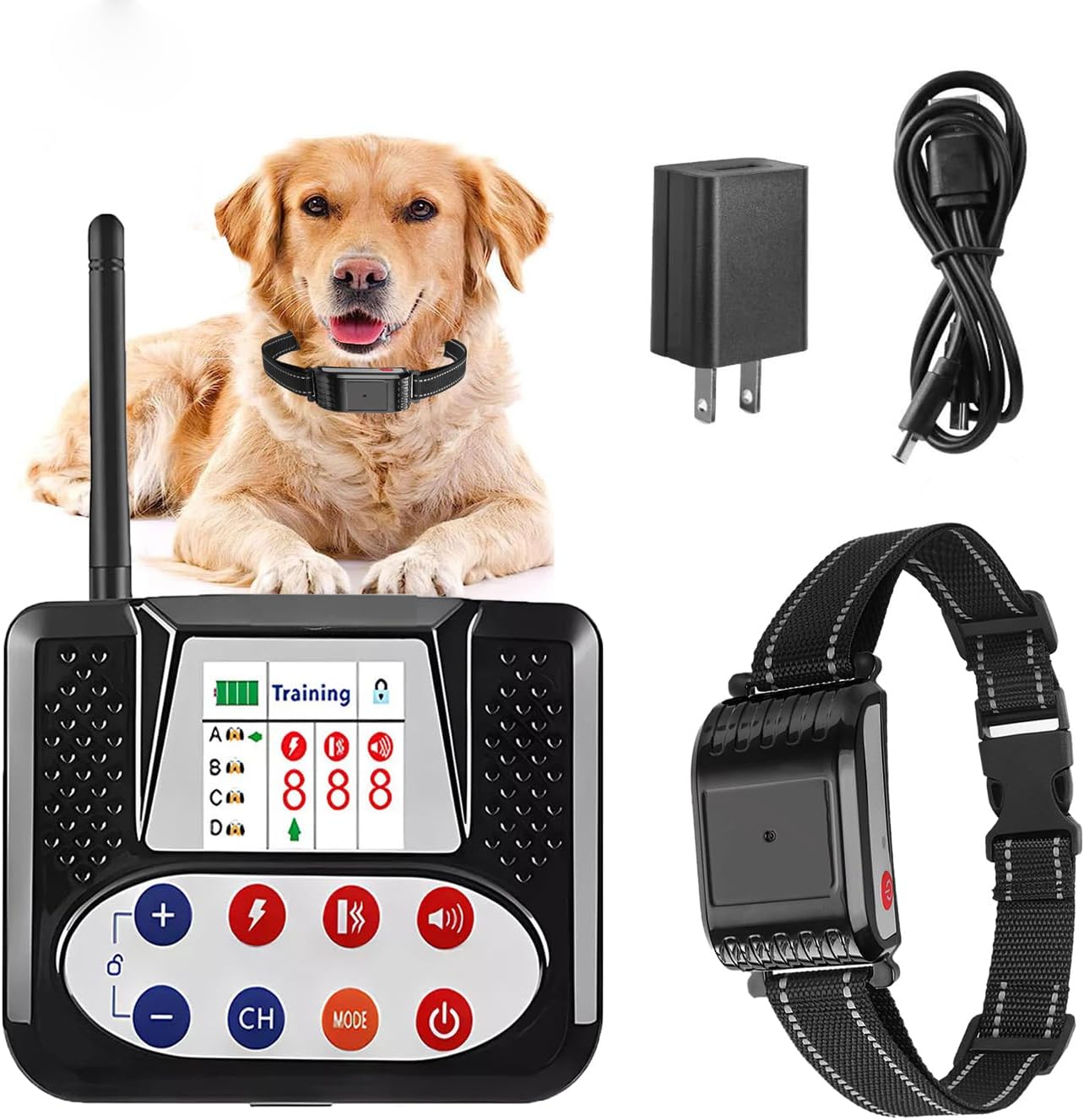 Wireless Dog Fence, Electric Dog Fence & Remote Training Shock Collar 2-in-1