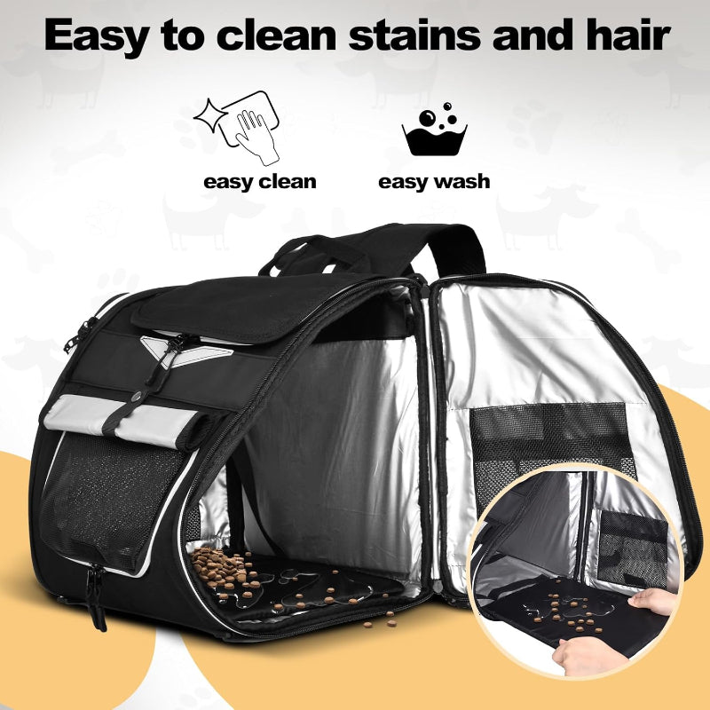 Waterproof  Dog Bike Basket Foldable Pet Bike Carrier Backpack with Safety Strap