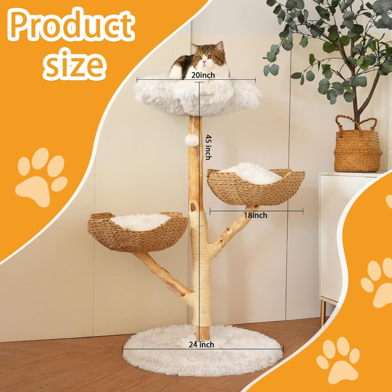 Copaner Modern Wooden Cat Tree Tower