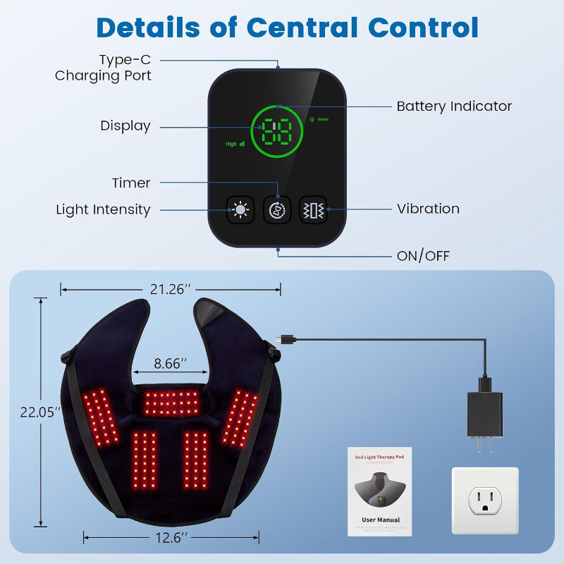 660nm & 850nm Cordless Near-Infrared Red Light Pad