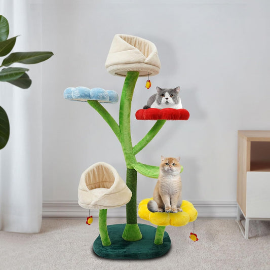 3 Flower Platforms & 2 Perch Cat Tree