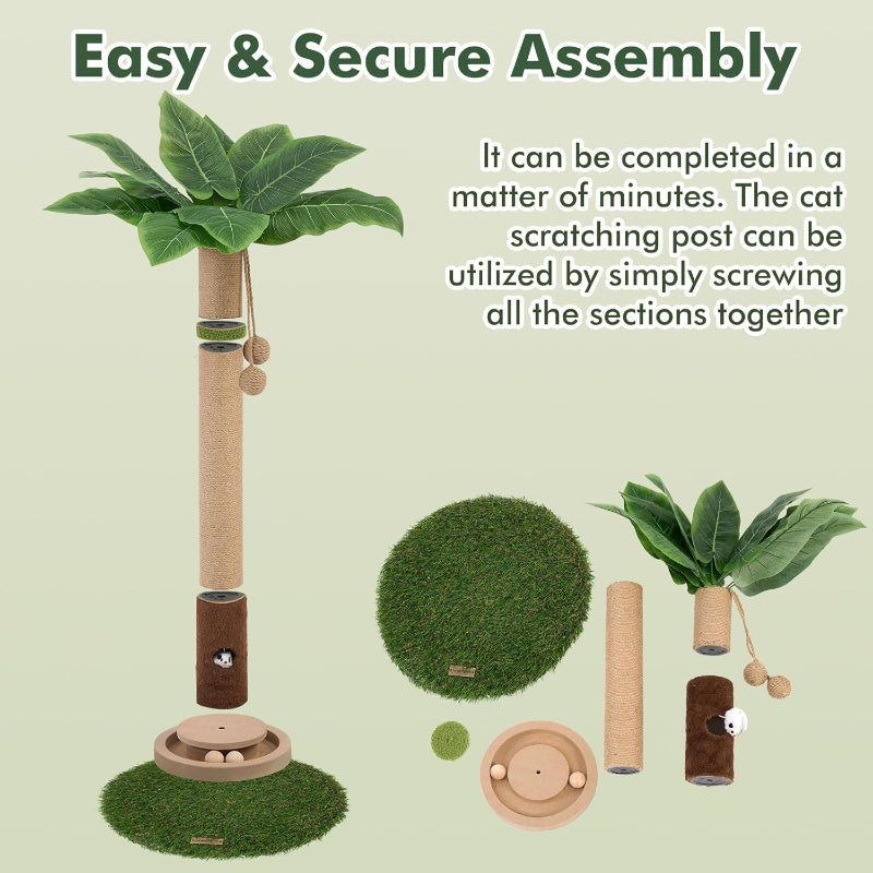 Cat Scratcher Tree 35'' Tall for Indoor Cats with Cat Toy Mouse Hole