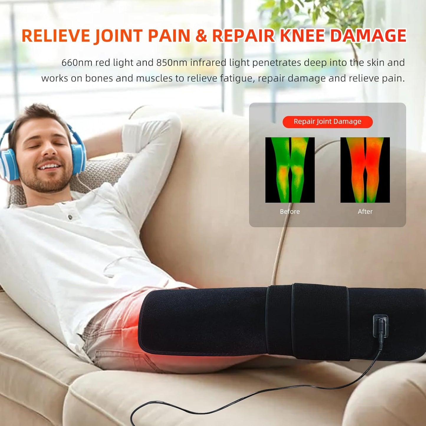 Infrared Heating Pad Wrap for Back Waist Shoulder Knee Feet Joints 19.8" x 12"
