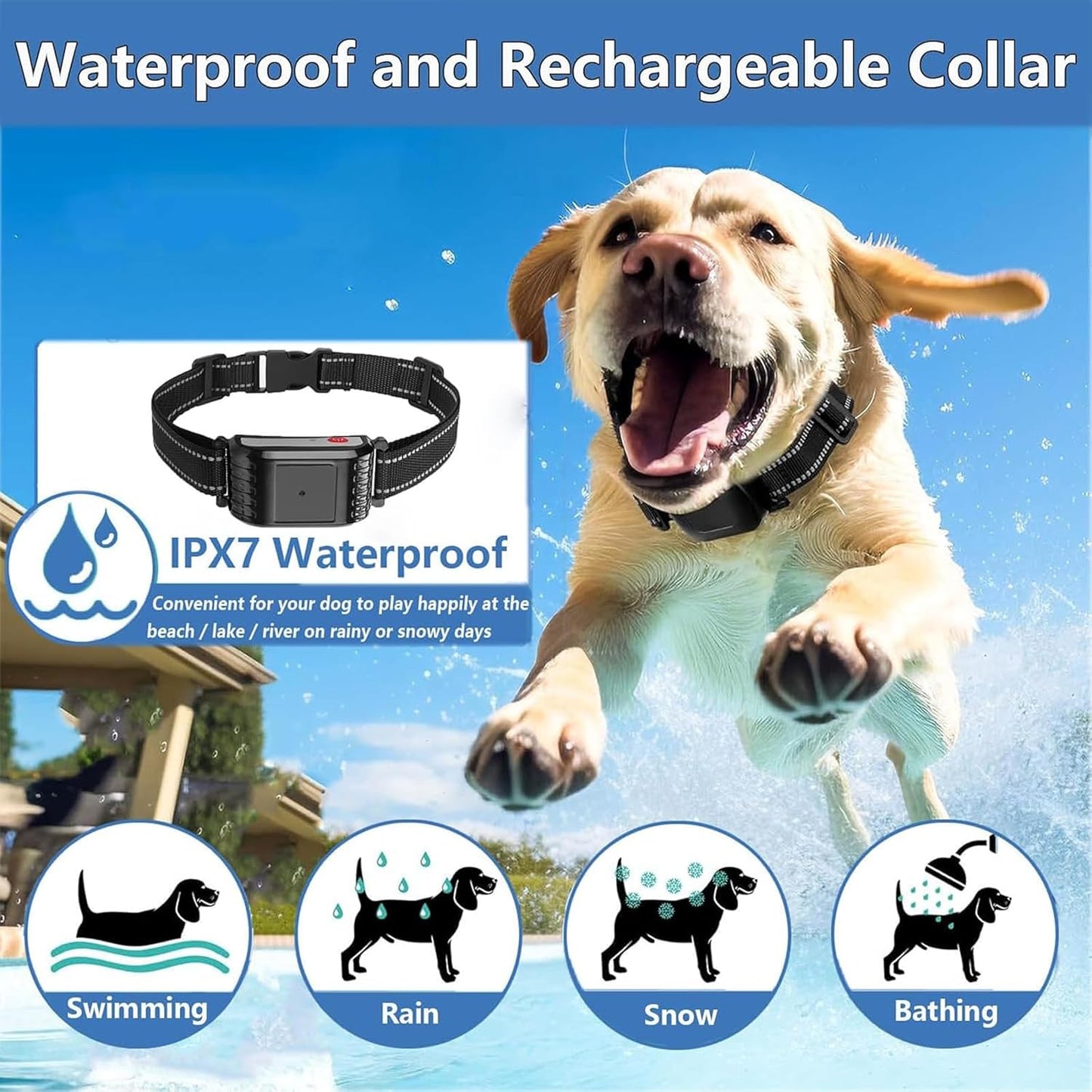 Wireless Dog Fence, Electric Dog Fence & Remote Training Shock Collar 2-in-1