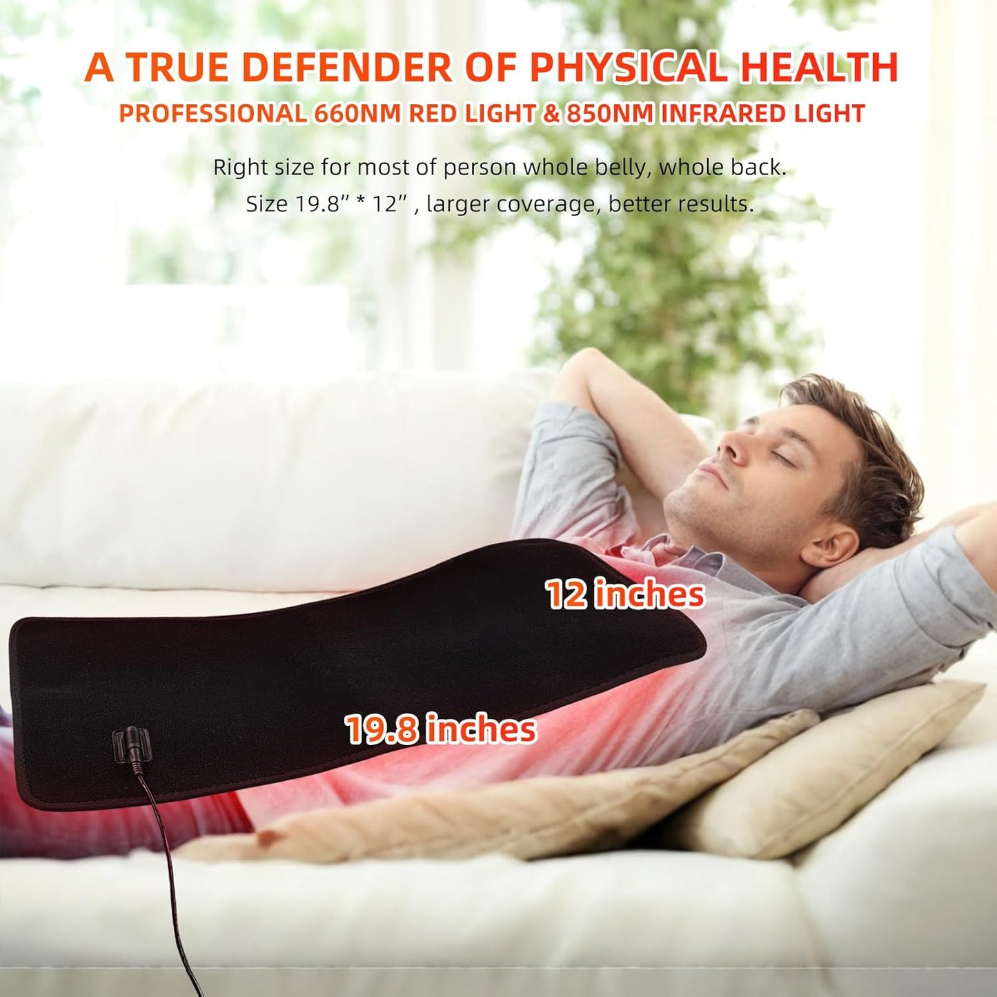 Infrared Heating Pad Wrap for Back Waist Shoulder Knee Feet Joints 19.8" x 12"