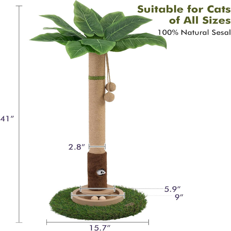 copaner Cat Scratcher Tree 35'' Tall for Indoor Cats with Cat Toy Mouse Hole