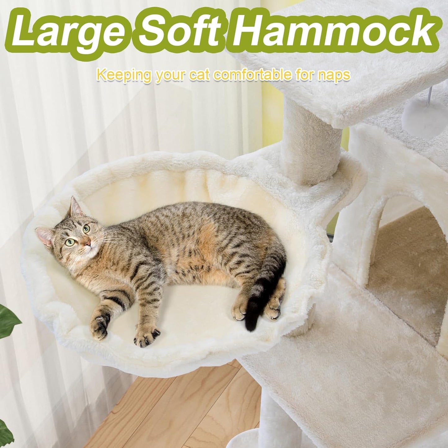 Copaner Cat Tree Tower with Metal Frame Hammock