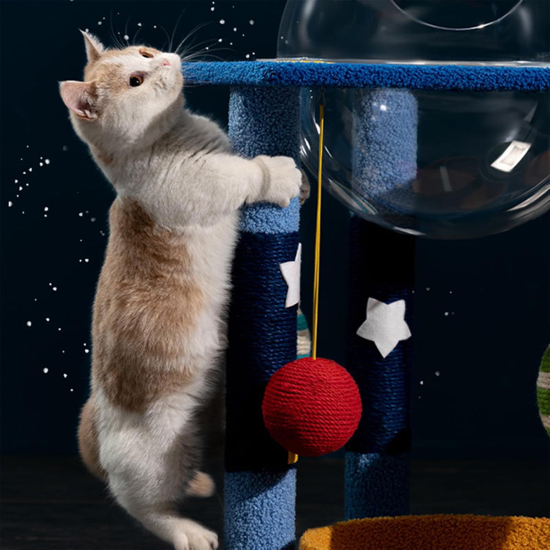 Planet-Themed Cat Tree 66cm Tall