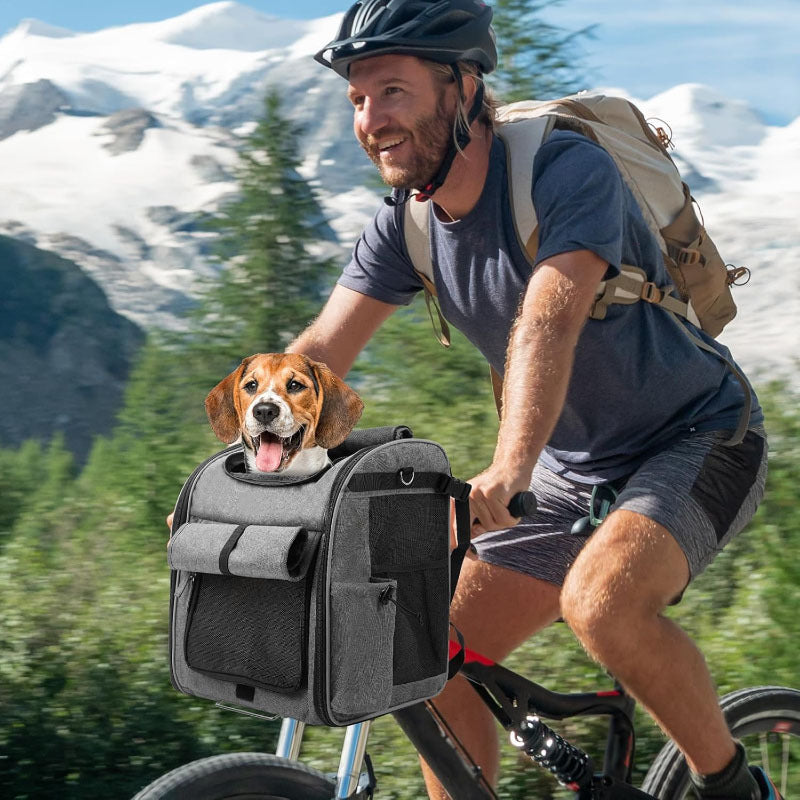 Copaner Foldable Front Bike Basket for Dogs, 4-in-1 Pet Carrier 